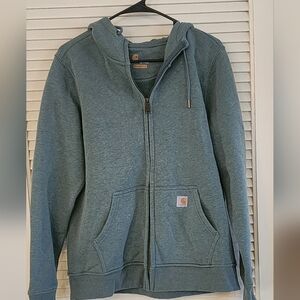 Carhartt Relaxed Fit Zip Up Hoodie Green Women’s L (12-14)